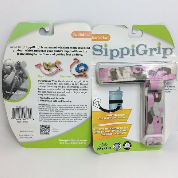 Boogin Head SippiGrip Baby Strap For Sippy Cup Bottles Toys Tether Lot Of 2 New - Picture 5 of 12